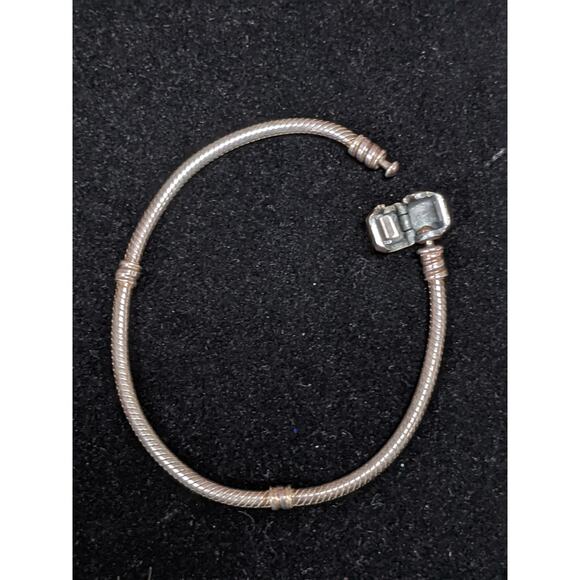 Pandora Moments 7" Three Section Silver Bracelet Locking Clasp Twist On - Picture 2 of 3